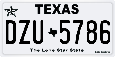 TX license plate DZU5786