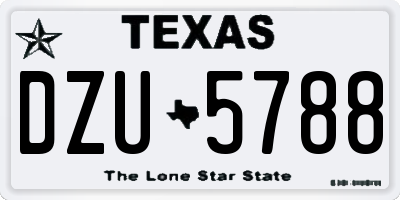 TX license plate DZU5788
