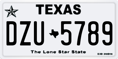 TX license plate DZU5789