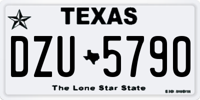 TX license plate DZU5790