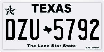 TX license plate DZU5792