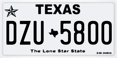 TX license plate DZU5800