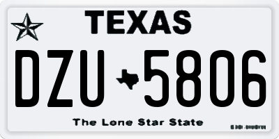 TX license plate DZU5806