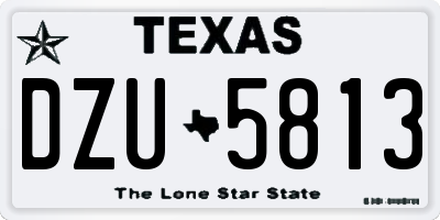 TX license plate DZU5813