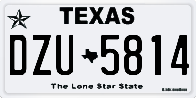 TX license plate DZU5814
