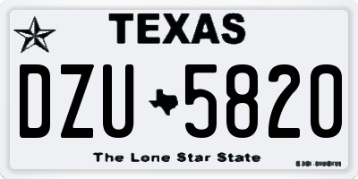 TX license plate DZU5820