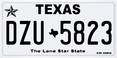 TX license plate DZU5823