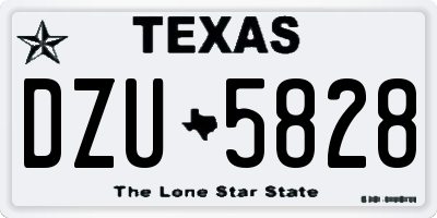 TX license plate DZU5828