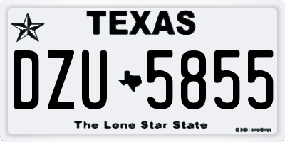 TX license plate DZU5855
