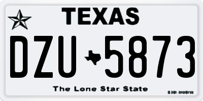 TX license plate DZU5873