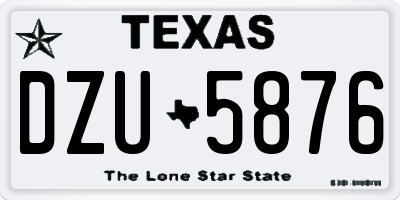 TX license plate DZU5876