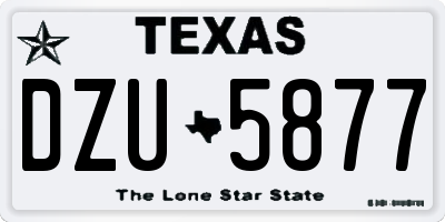 TX license plate DZU5877