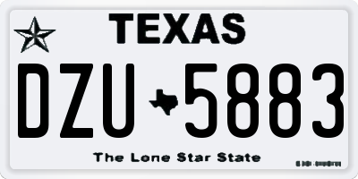 TX license plate DZU5883