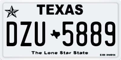 TX license plate DZU5889