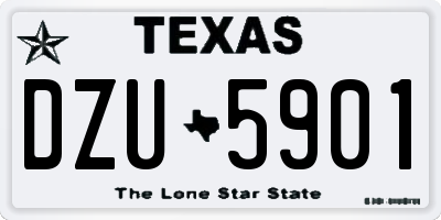 TX license plate DZU5901