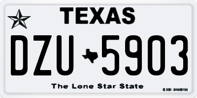 TX license plate DZU5903