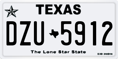 TX license plate DZU5912