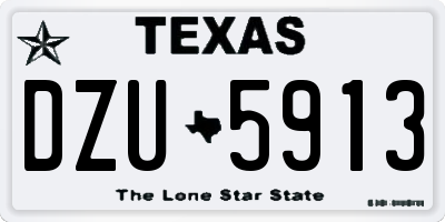 TX license plate DZU5913