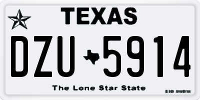 TX license plate DZU5914
