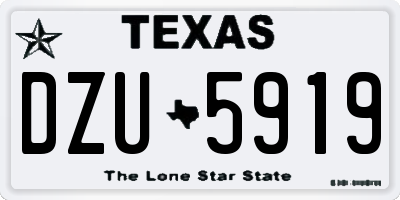 TX license plate DZU5919