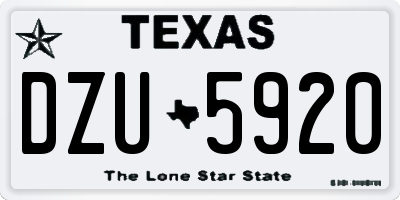 TX license plate DZU5920