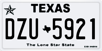 TX license plate DZU5921