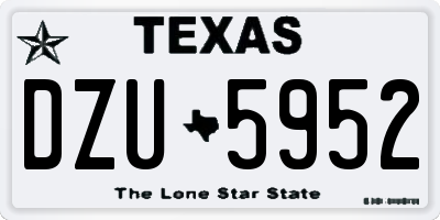TX license plate DZU5952