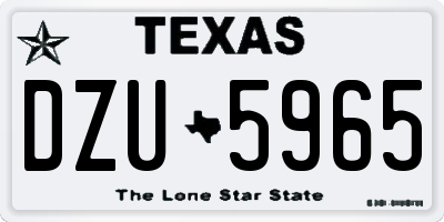 TX license plate DZU5965