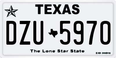 TX license plate DZU5970