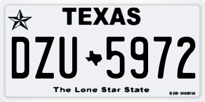 TX license plate DZU5972