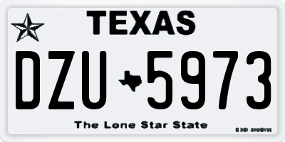 TX license plate DZU5973