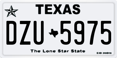 TX license plate DZU5975