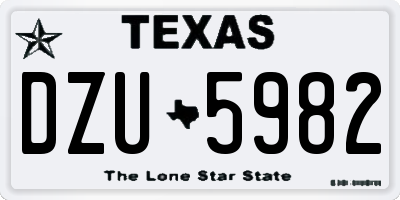 TX license plate DZU5982