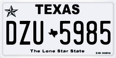 TX license plate DZU5985