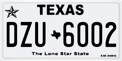 TX license plate DZU6002