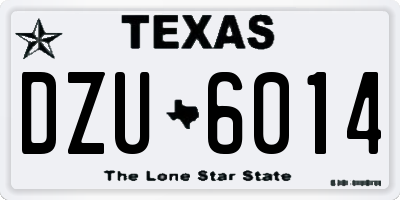 TX license plate DZU6014