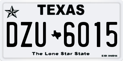 TX license plate DZU6015