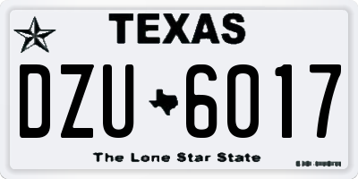 TX license plate DZU6017