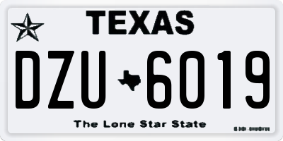 TX license plate DZU6019