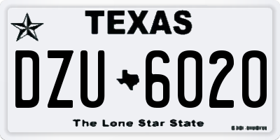 TX license plate DZU6020