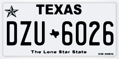 TX license plate DZU6026