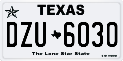 TX license plate DZU6030
