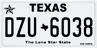 TX license plate DZU6038