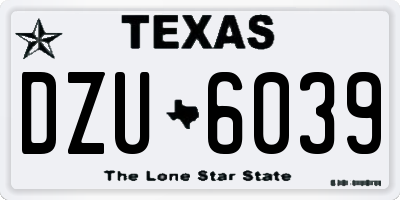 TX license plate DZU6039
