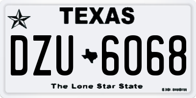 TX license plate DZU6068