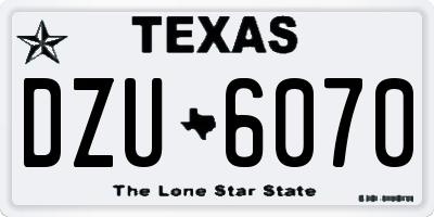 TX license plate DZU6070