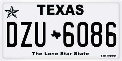 TX license plate DZU6086