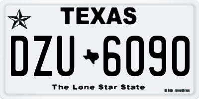 TX license plate DZU6090