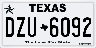TX license plate DZU6092