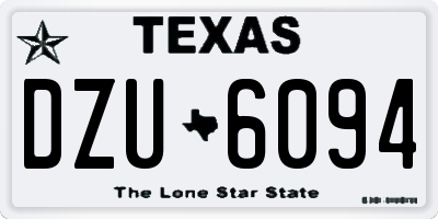 TX license plate DZU6094